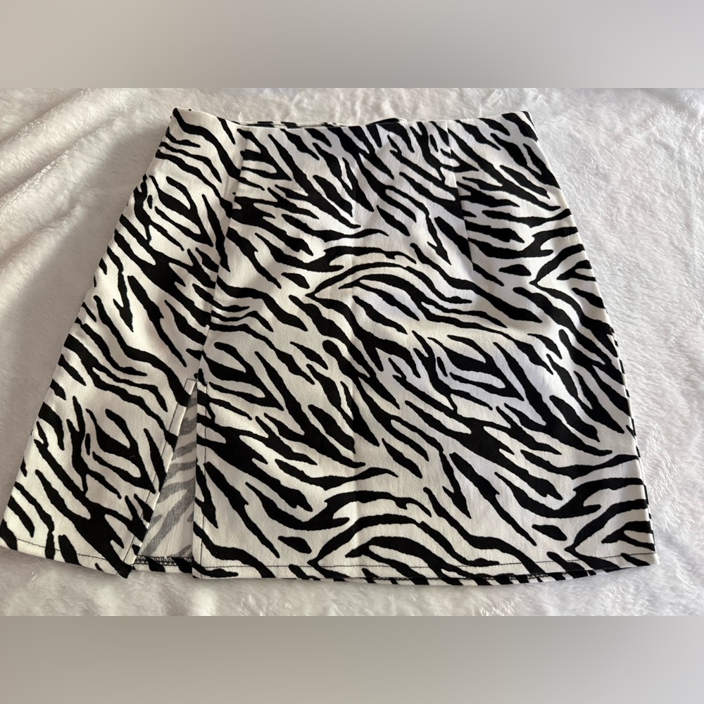 Shein Y2K 90’s Club Rave Zebra Print Short Mini Skirt S
